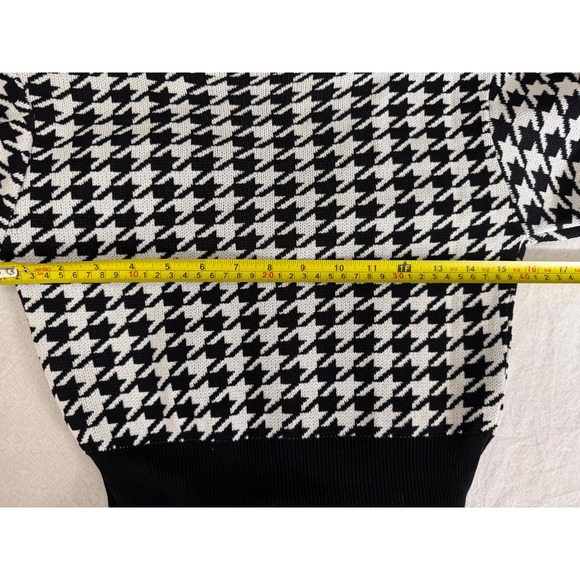 Houndstooth Midi Dress  Wear Long Sleeve Button Front super stretchy size S/M‎ - Picture 6 of 7